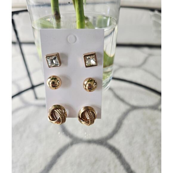 Bamsri Gold Earring Stud Set New - Picture 1 of 3